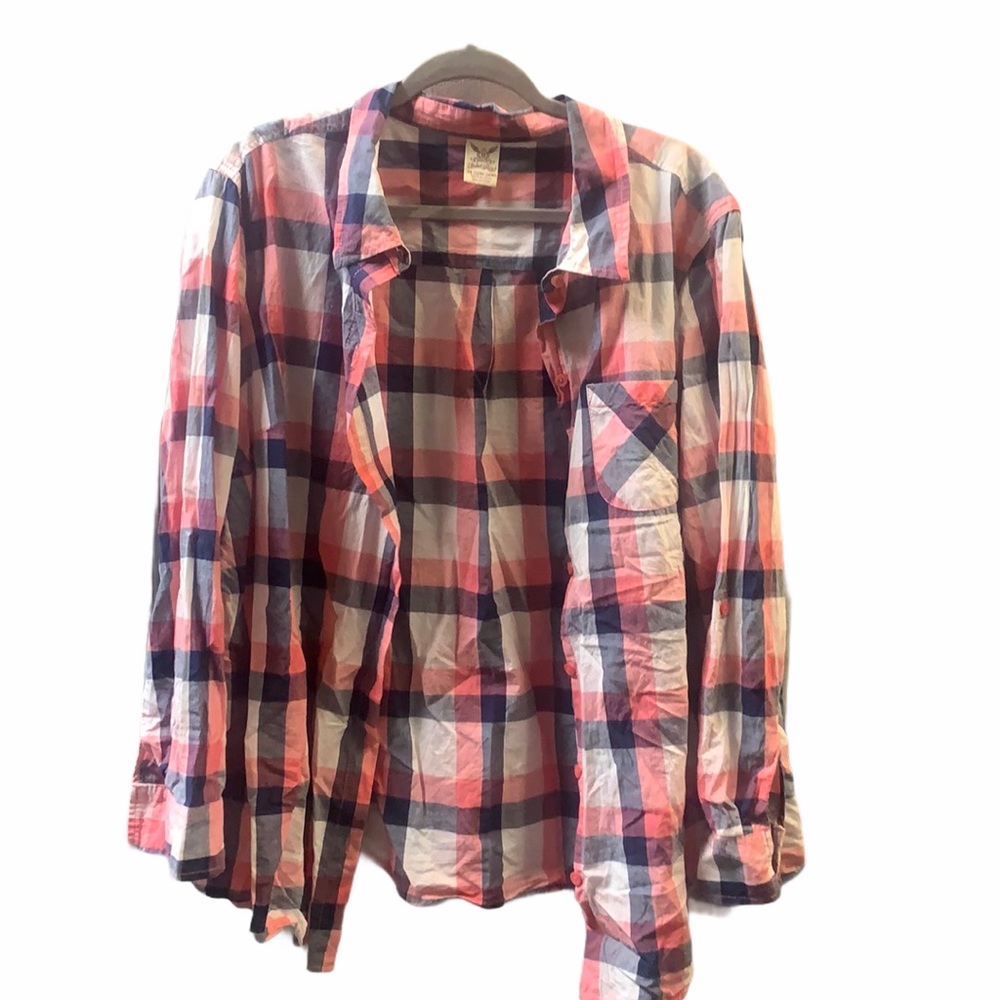 Faded Glory 3X plaid long sleeve